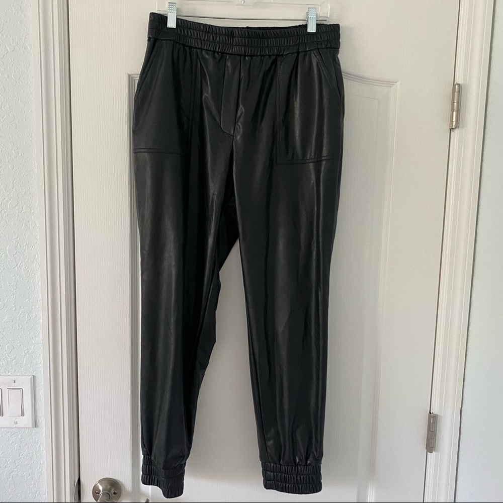Faux Leather Joggers
